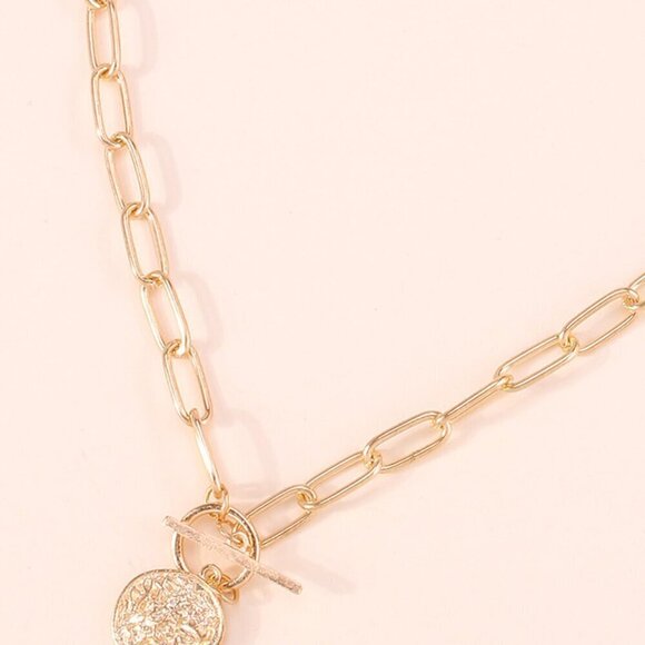 Yellow Gold Women's Round Charm Necklace - Picture 6 of 6